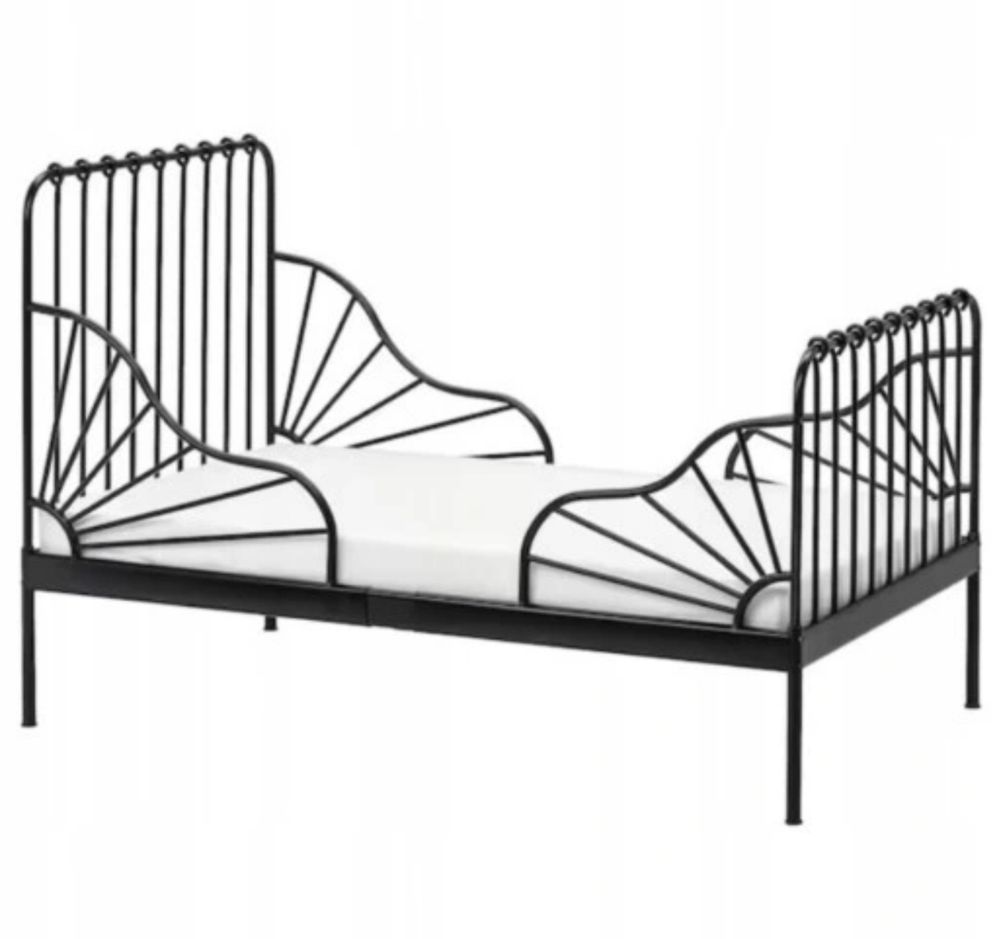 Łóżko ikea czarne minnen