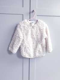 Puchata kurteczka sweter bluza miś biała kremowa 98 104 Palomino C&A