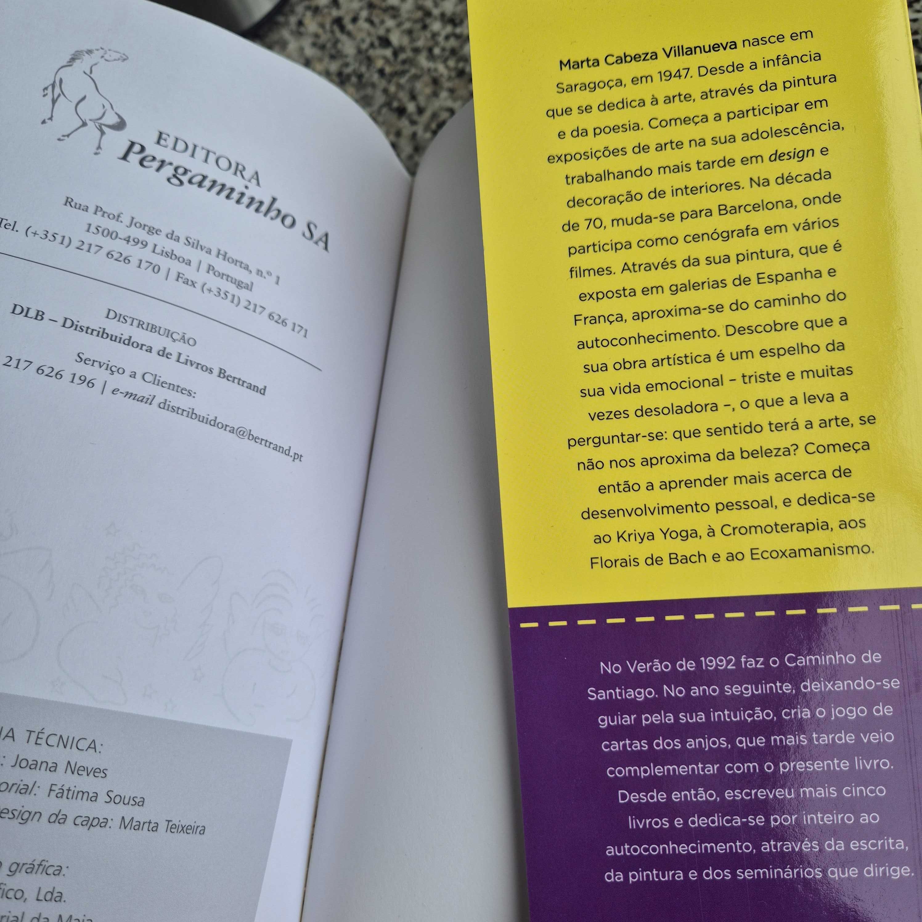 Livro" Dia-a-Dia com os Anjos" de Marta Villanueva e jogo de 50 cartas