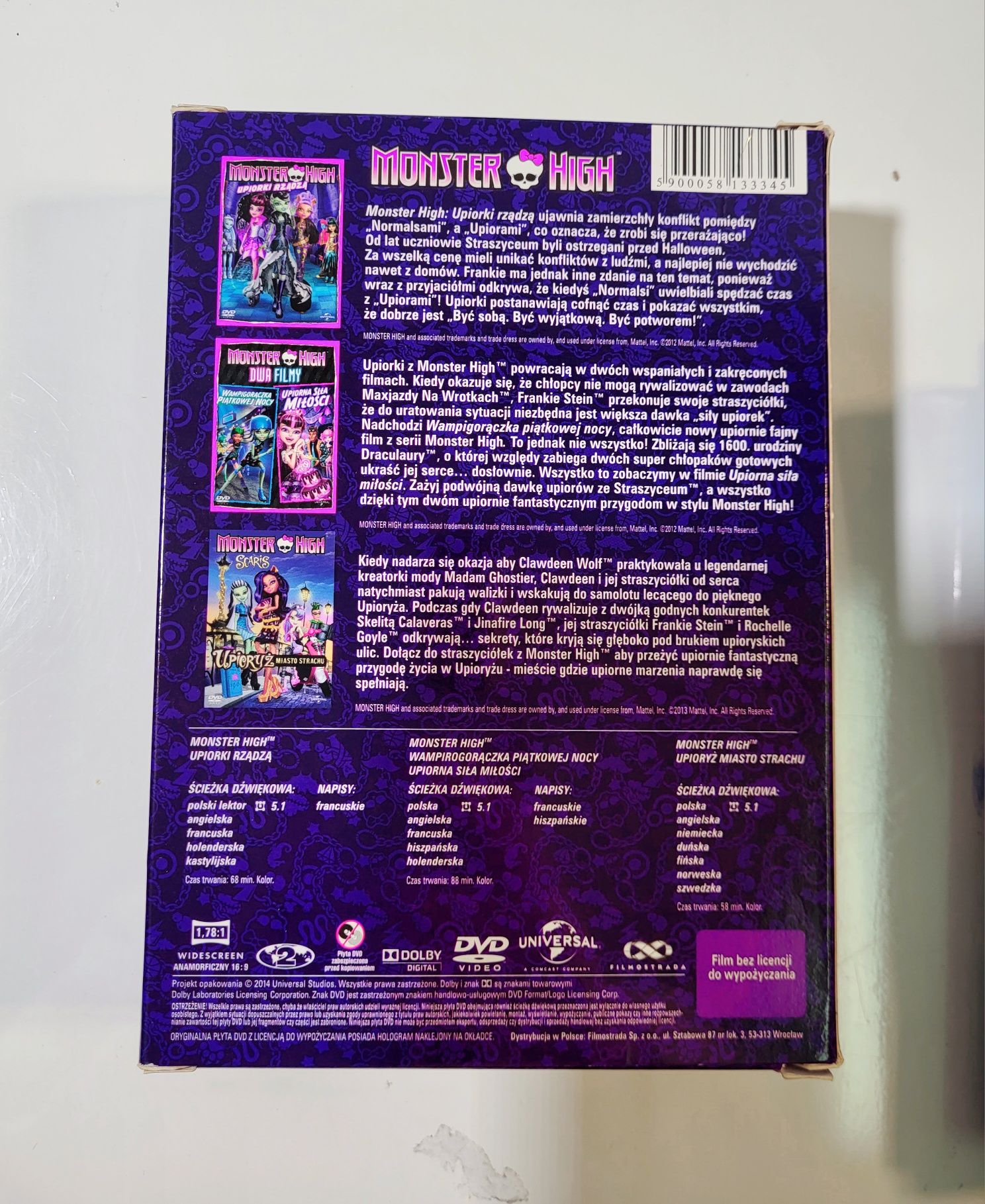 Monster High 6 filmów DVD szkoła duchow  upiorne połączenie