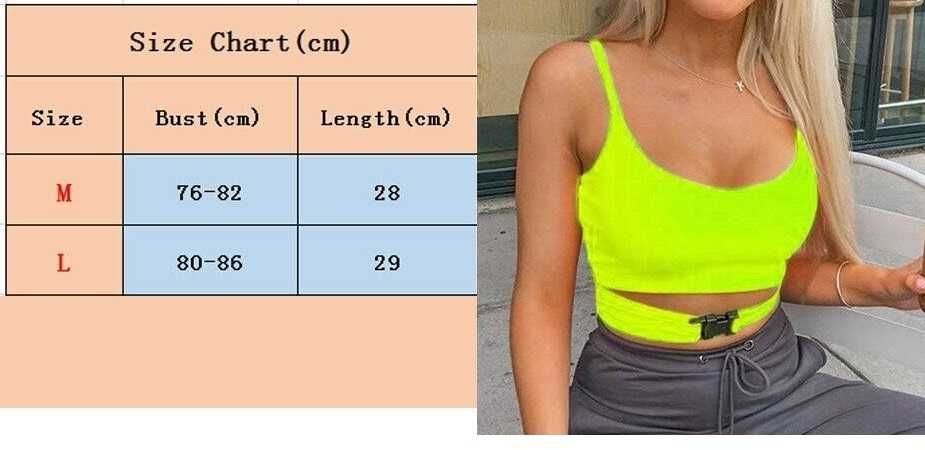 Nowa  bluzka Crop Top jaskrawa neon zielona (żółta) rozmiar M