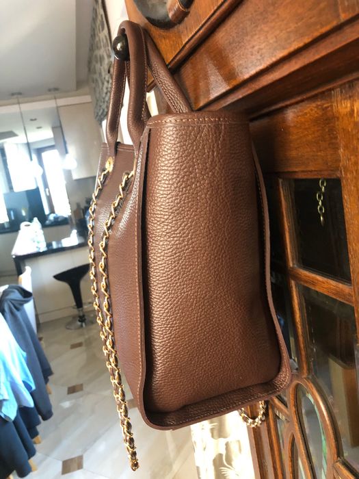 Torebka nowa czekoladowa brązowa skóra naturalna duża A4