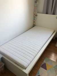 Łóżko IKEA MALM białe 90 x 200  dno lonset oraz  materac Ikea