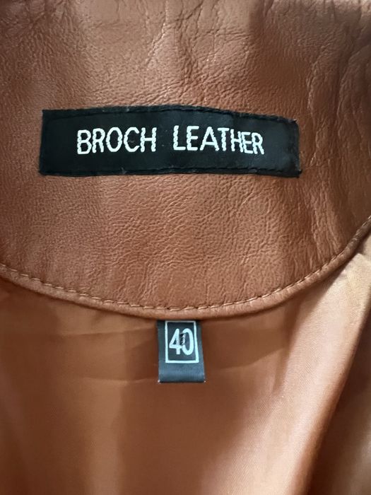 Skóra naturalna kurtka damska brązowa toffi cielista L 40 Broch