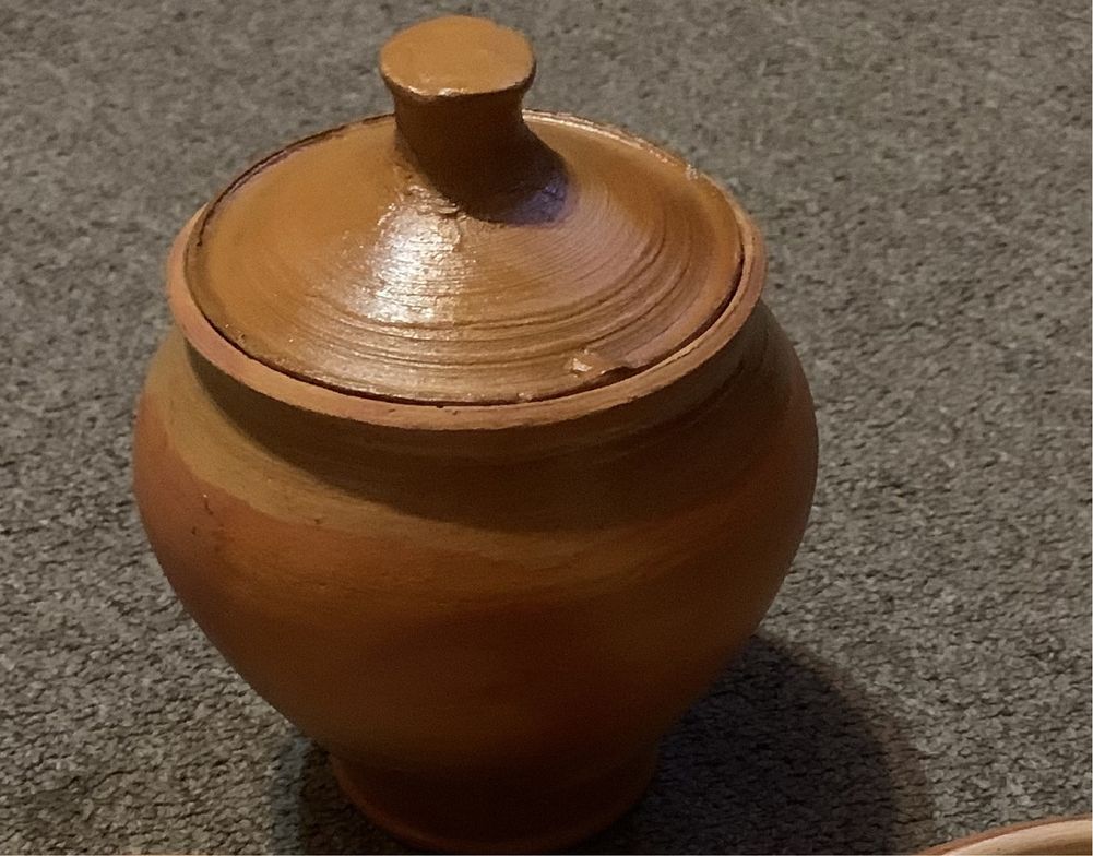 Емкость для сыпучих чая деревянная из бересты глины