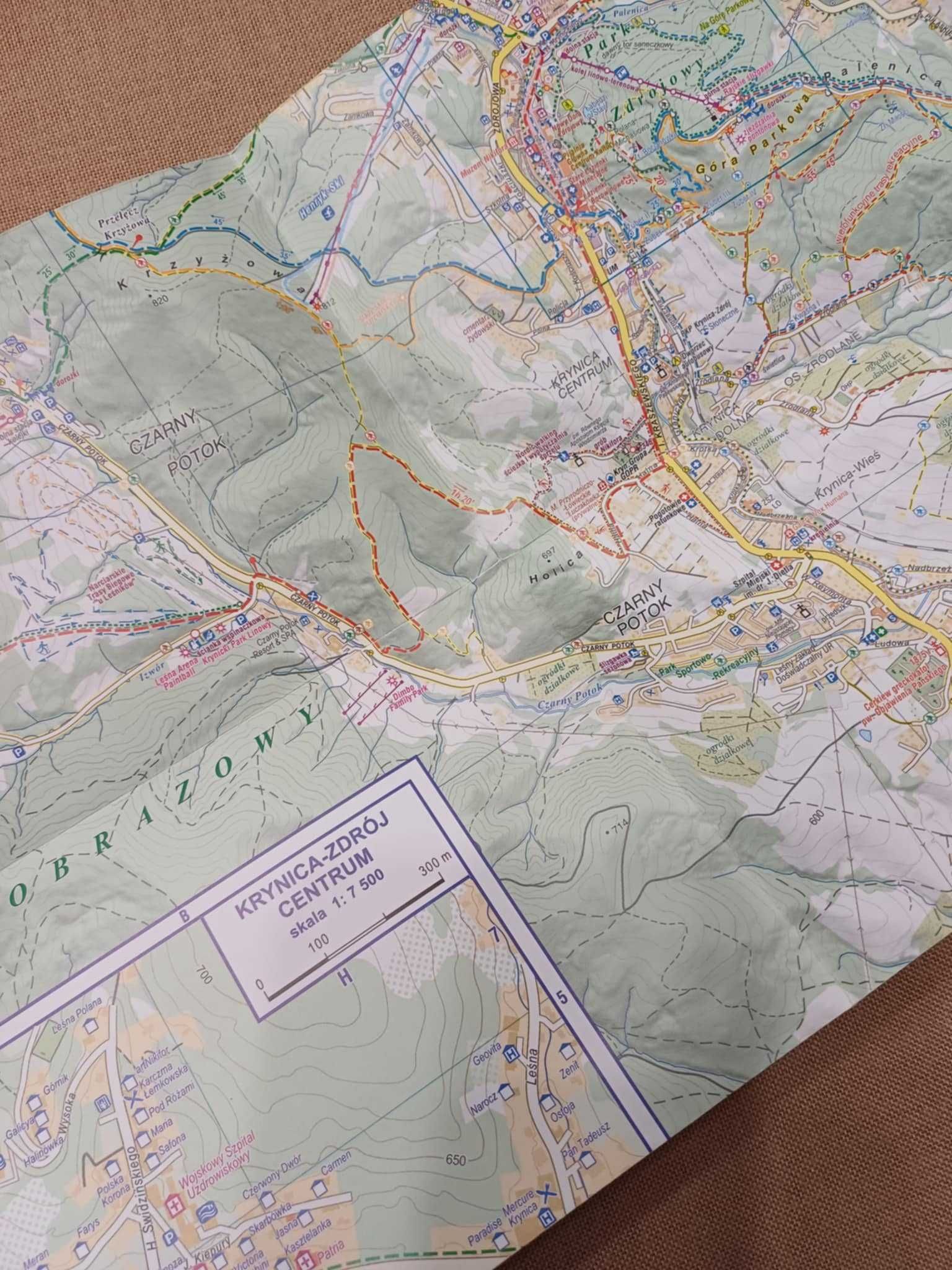 Mapa turystyczna Krynica-Zdrój plan miasta i okolice