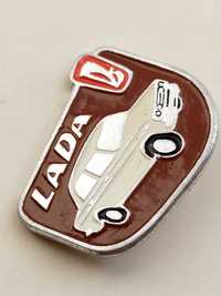 Бежевая Лада Lada Жигули 2106 значок автомобильный шильдик ВАЗ СССР