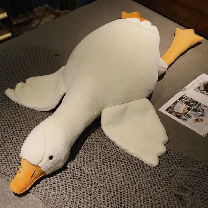 Гігантська м'яка плюшева іграшка Гусь-Обіймусь 130см білий подушка Гус