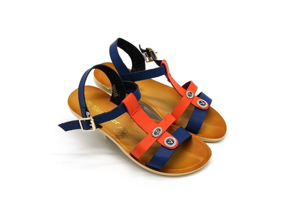 Босоножки Navigator для девочек сине-оранжевые