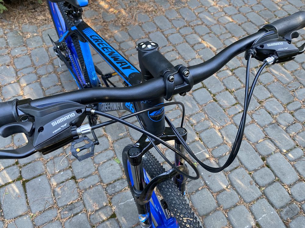 Гірський велосипед Greenway 26 Black-blue на литих дисках