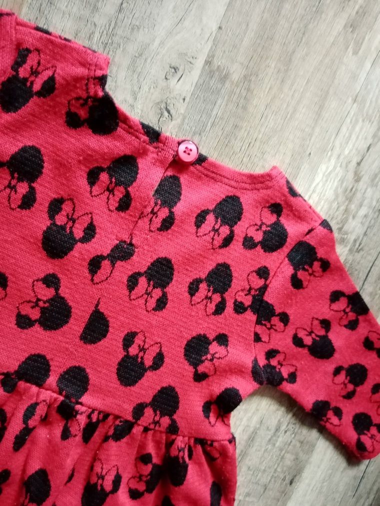 Elegancka czerwona sukienka Minnie Mouse 80 cm