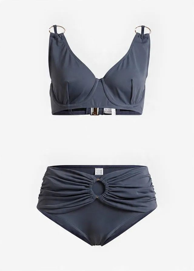 B.P.C bikini antracytowe z aplikacją r.46