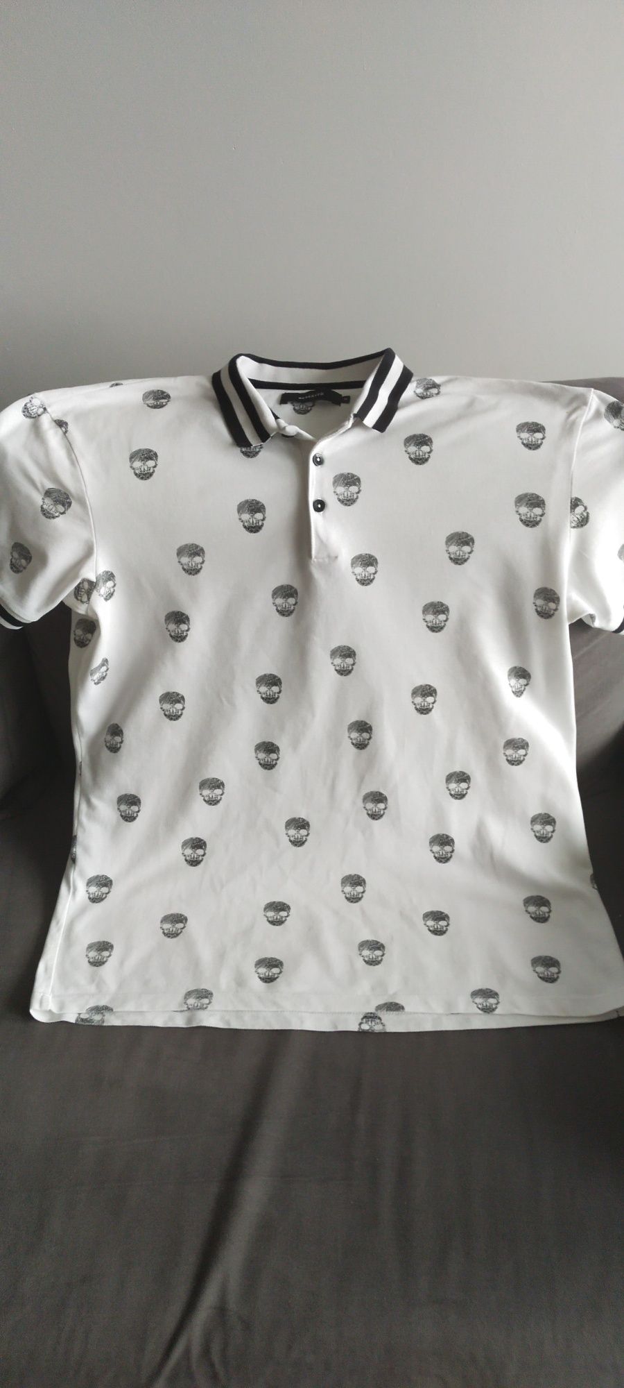 Koszulka, t-shirt polo młodzieżowy,męski,czaszki