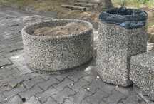 Betonowy kosz i donica