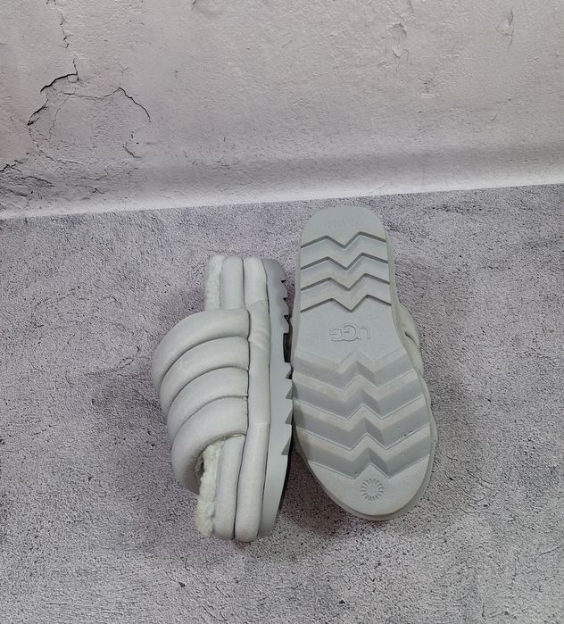 Тапочки Ugg Puft Slide женские тёплые тапки Tazz Fluff Yeah