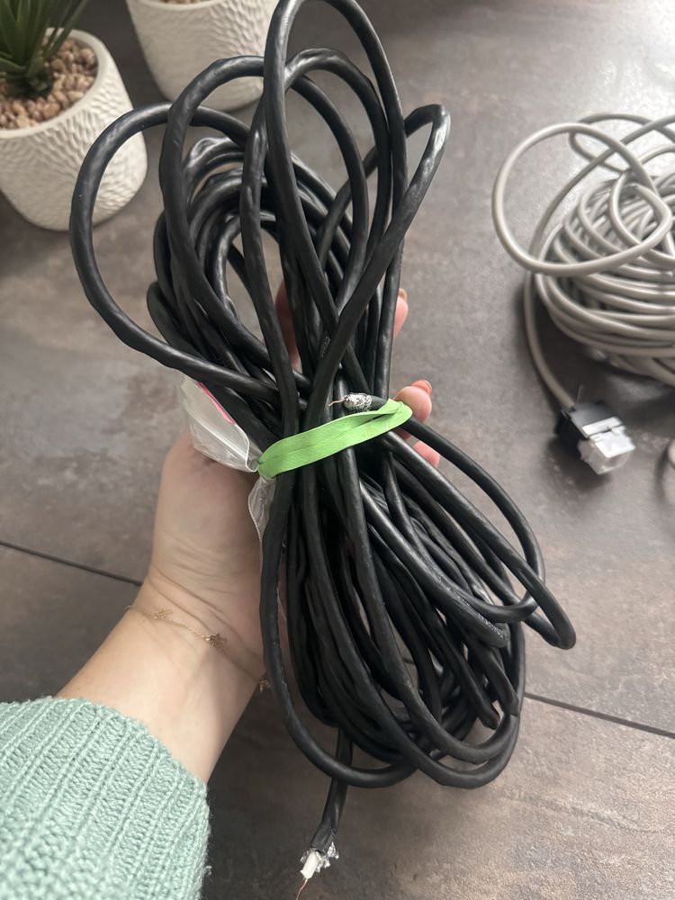 Kabel przewód antenowy koncentryczny wtyk F do anteny satelitarnej