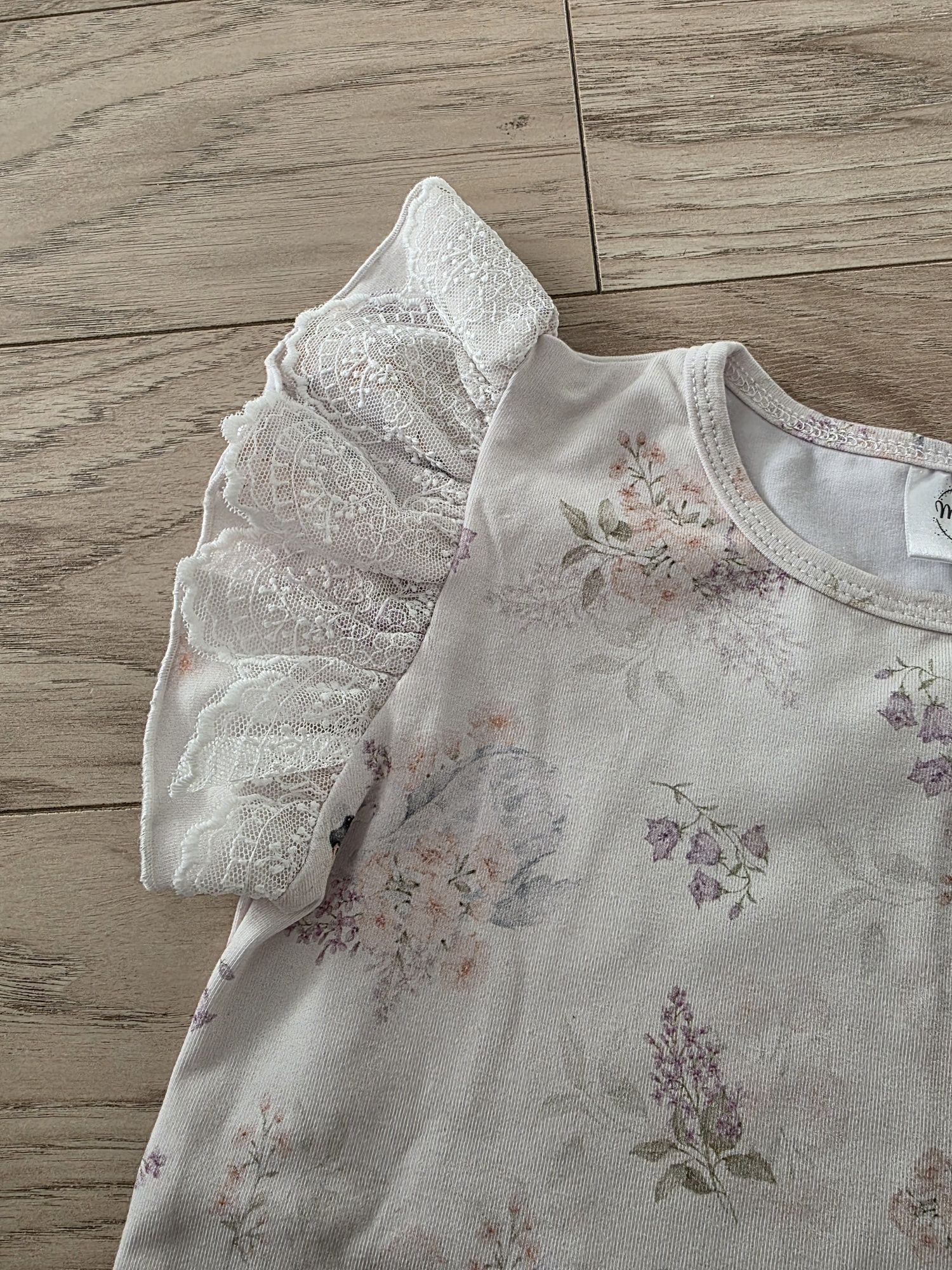 Nowa bluzka makba łabędzie 116 Plus bezowe legginsy venley kids