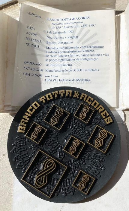 Medalha Comemorativa 150º Aniversário - Banco Totta & Açores