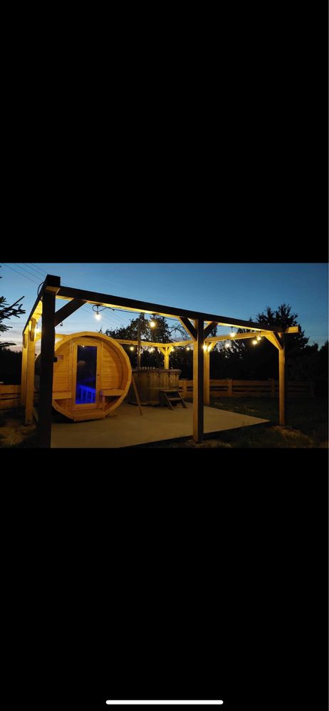 Domek drewniany, balia, sauna, wiata imprezowa , wiata grill