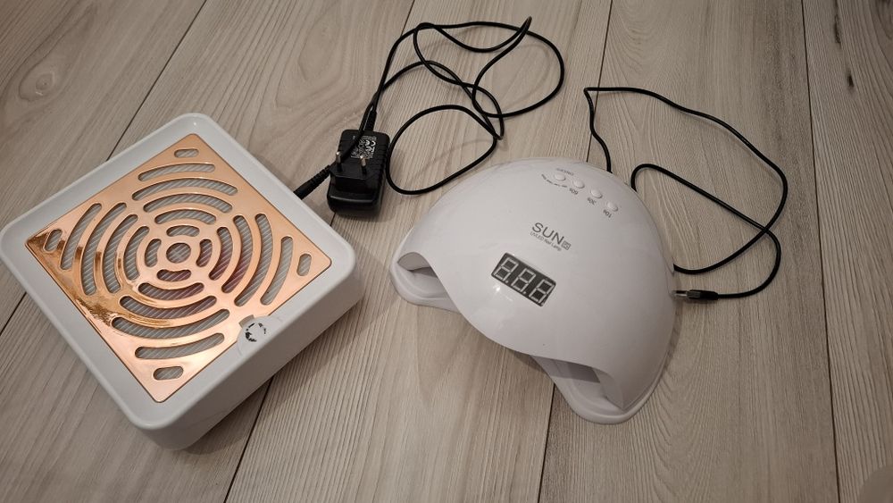 Zestaw Lampa UV led i pochłaniacz pyłu do robienia paznokci