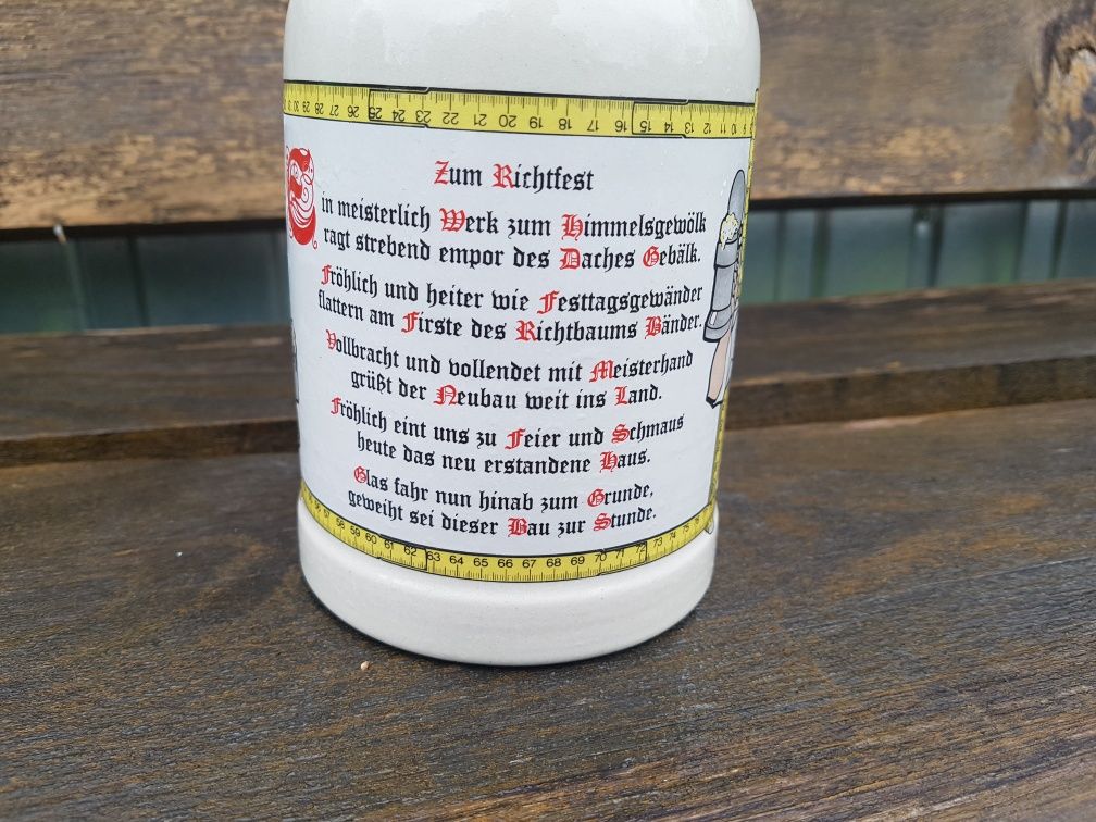 Kufel ceramiczny firmy Gerz. Unikat z metalową pokrywką