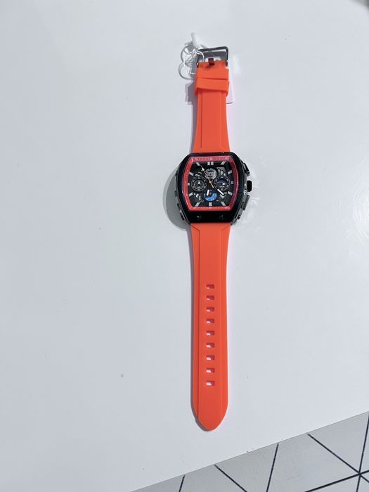 Часы мужские оранжевые женские часы унисекс кварцевые