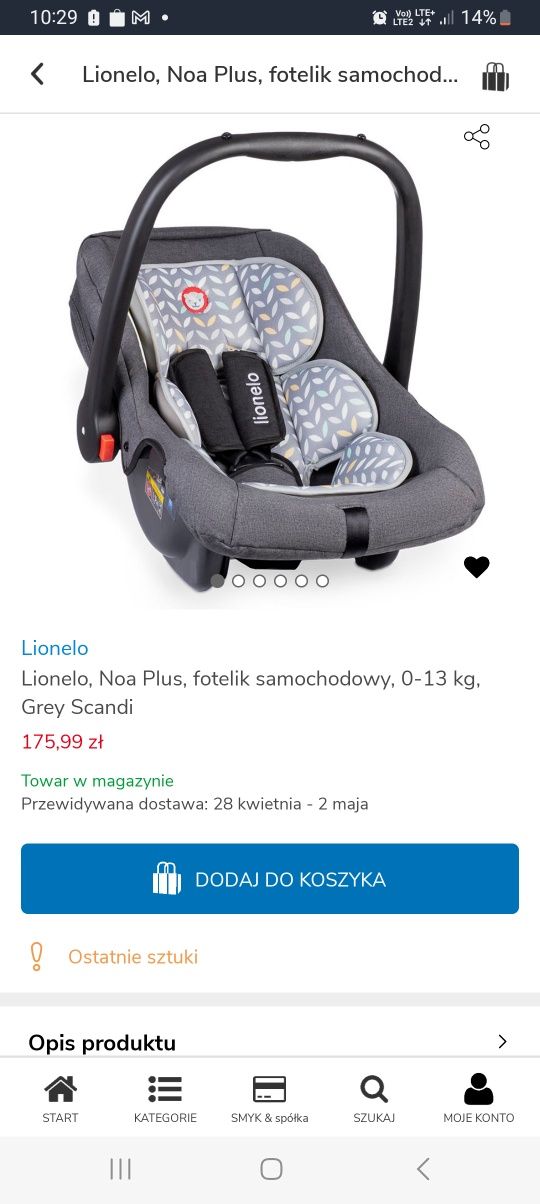 Fotelik samochodowy Lionelo