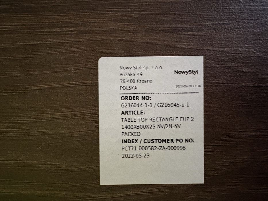 Blat Nowy Styl Kolor Wenge 1400x800x25