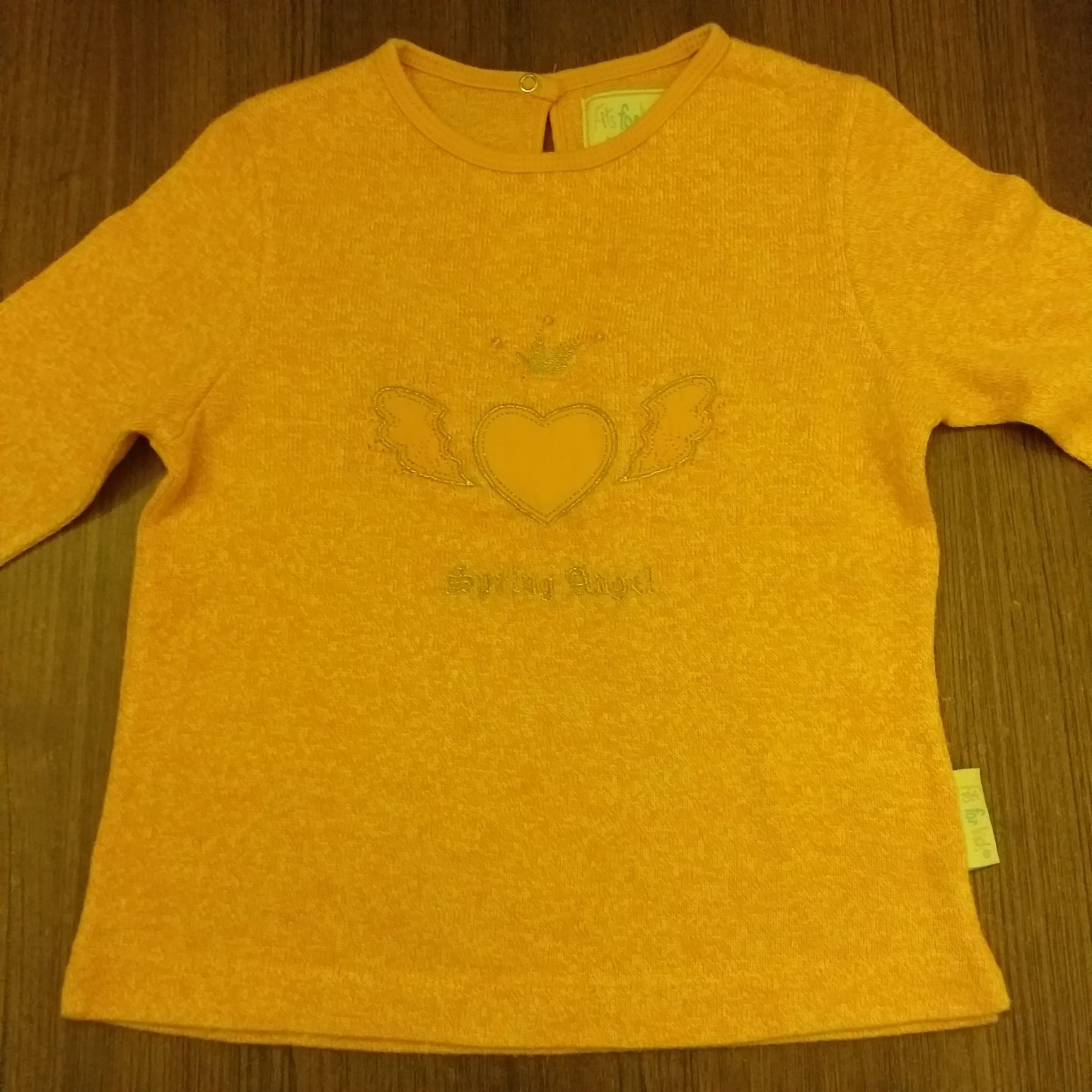 Pomarańczowa dzianinowa bluzka r. 104