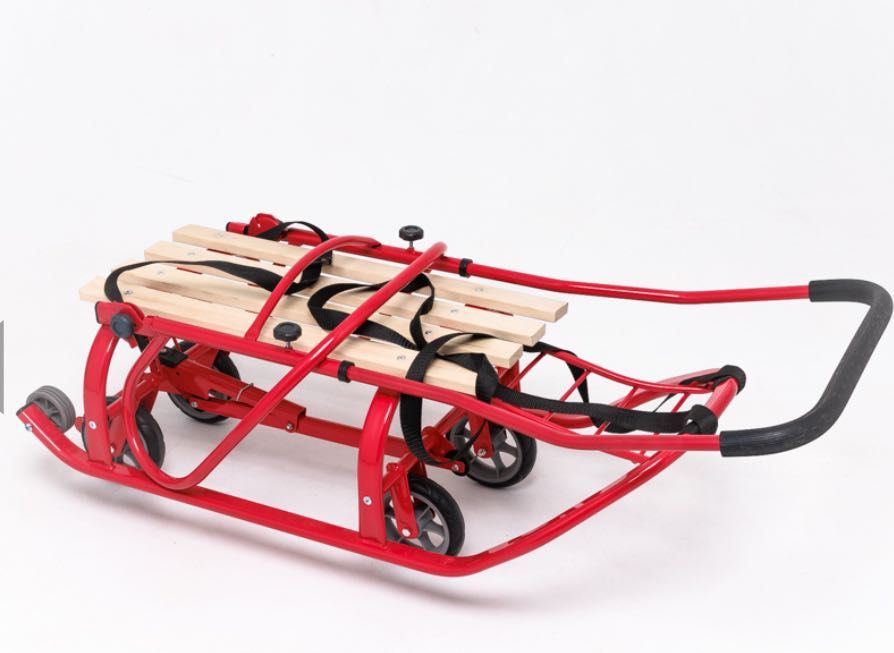 Складні санки на колесах з регульованою батьківською ручкою  «Патріот»