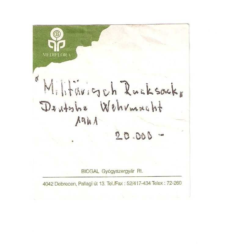 Plecak strzelców alpejskich, Wehrmacht, oznakowany z 1941r.