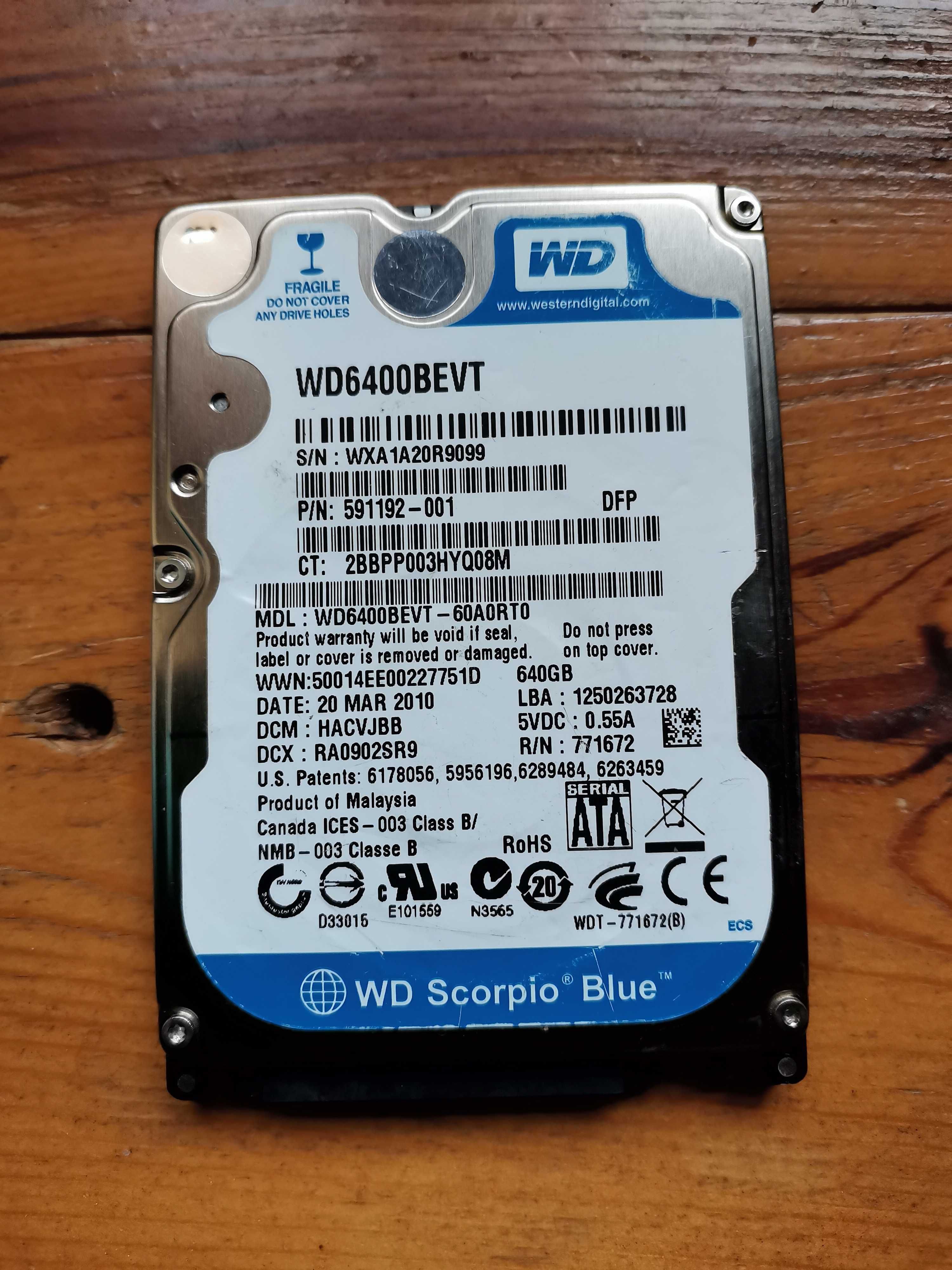 Dysk WD Scorpio Blue 640GB