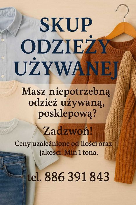 Skup odzieży używanej posklepowej i na afrykę