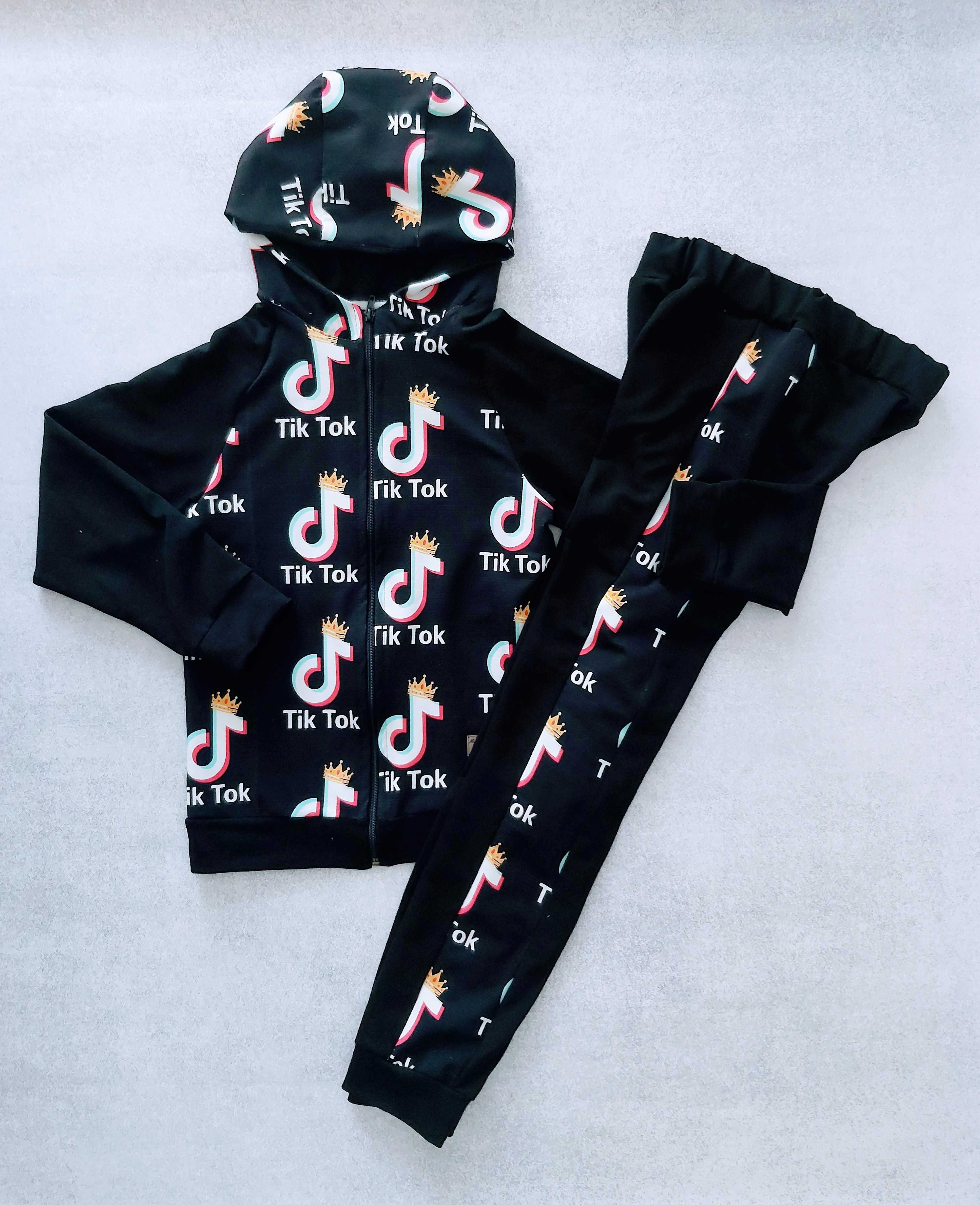 Dres dziewczęcy dziecięcy tik tok r.140 handmade