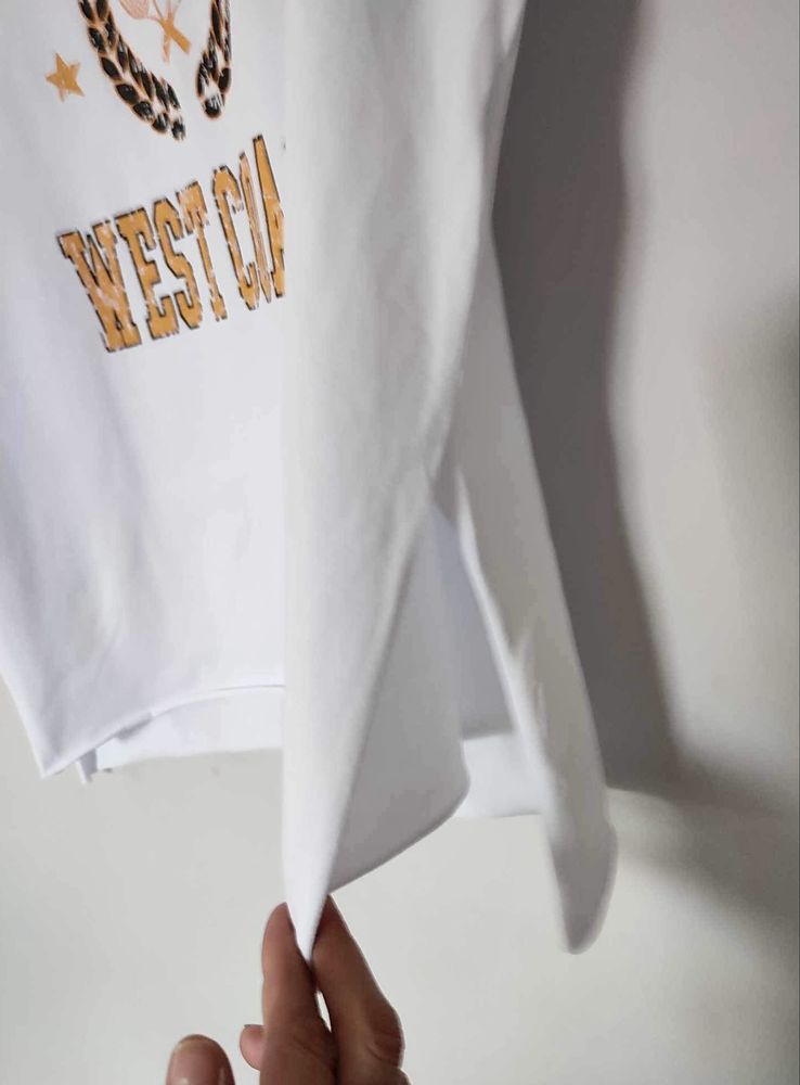 T-shirt damski biały z nadrukiem,, uniwersalny