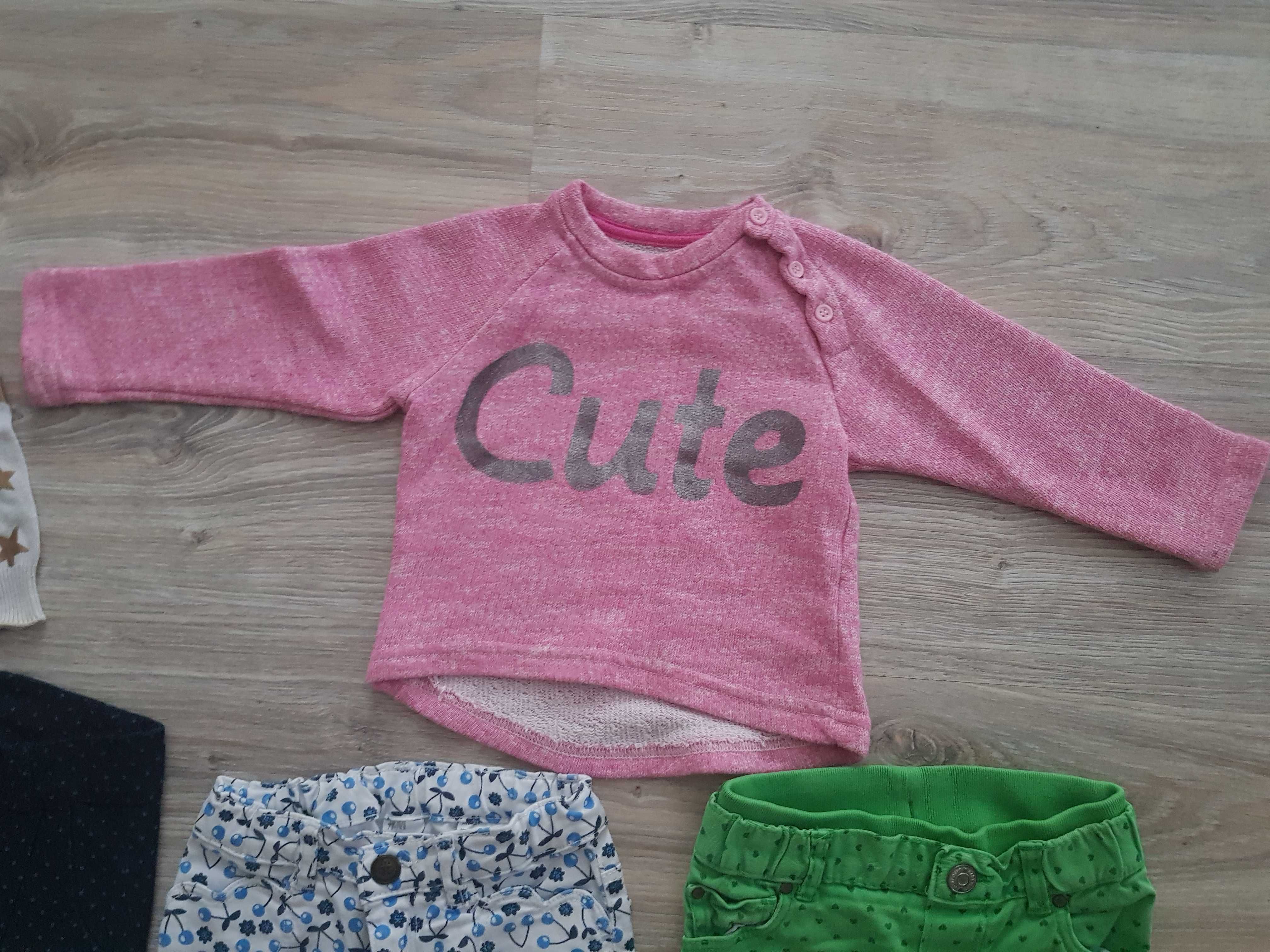 Paka zestaw ubrań dla dziewczynki H&M 86 spodnie sukienka sweter 10 sz