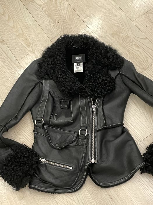 Оригинал Dolce gabbana дубленка авіатор кожа автоледи натуральная 36 S