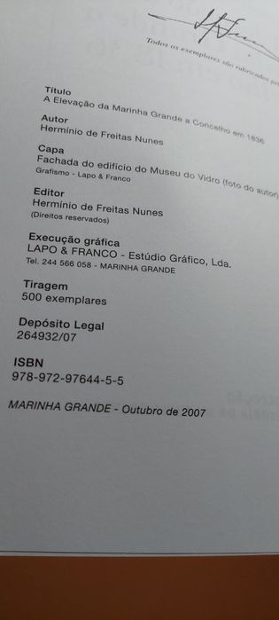 A Elevação da Marinha Grande a Concelho em 1836 - Hermínio Nunes