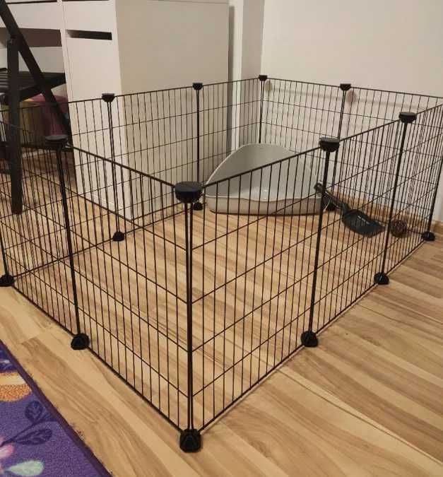 Metalowa zagroda kojec klatka dla królików świnek chomików 143x73x46