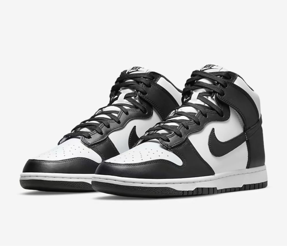 nike dunk high retro black white