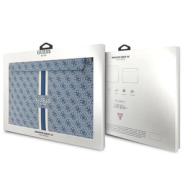 Pokrowiec Guess 4G Printed Stripes na laptopa 16" - niebieski