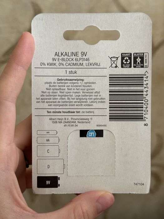 Батарейка крона 9V 6LP3146