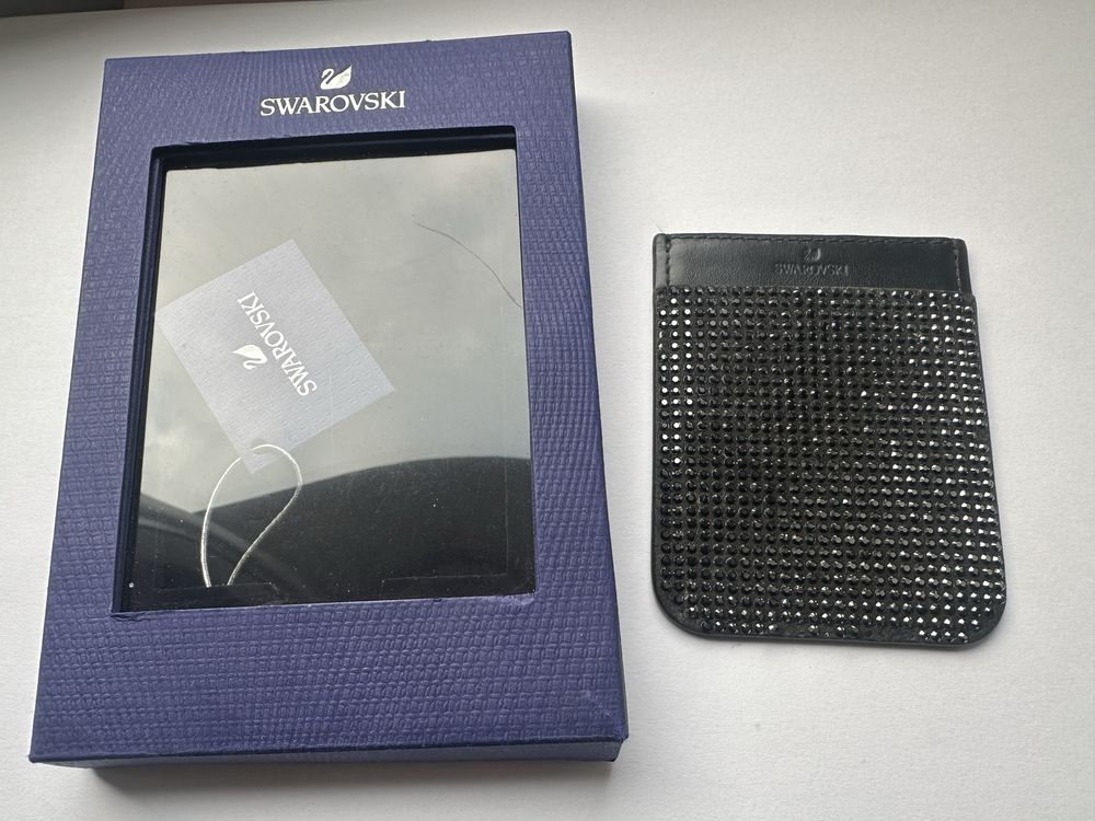 Swarovski case na karty do telefonu czarny cardholder do telefonu
