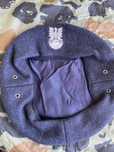 Wojskowy beret militarny vintage prl lwp szary z orzełkiem rozmiar 58
