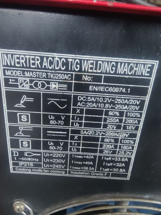 Сварочный аппарат TOPWELL ac dc tig MASTERTIG-200AC/250AC для алюминия