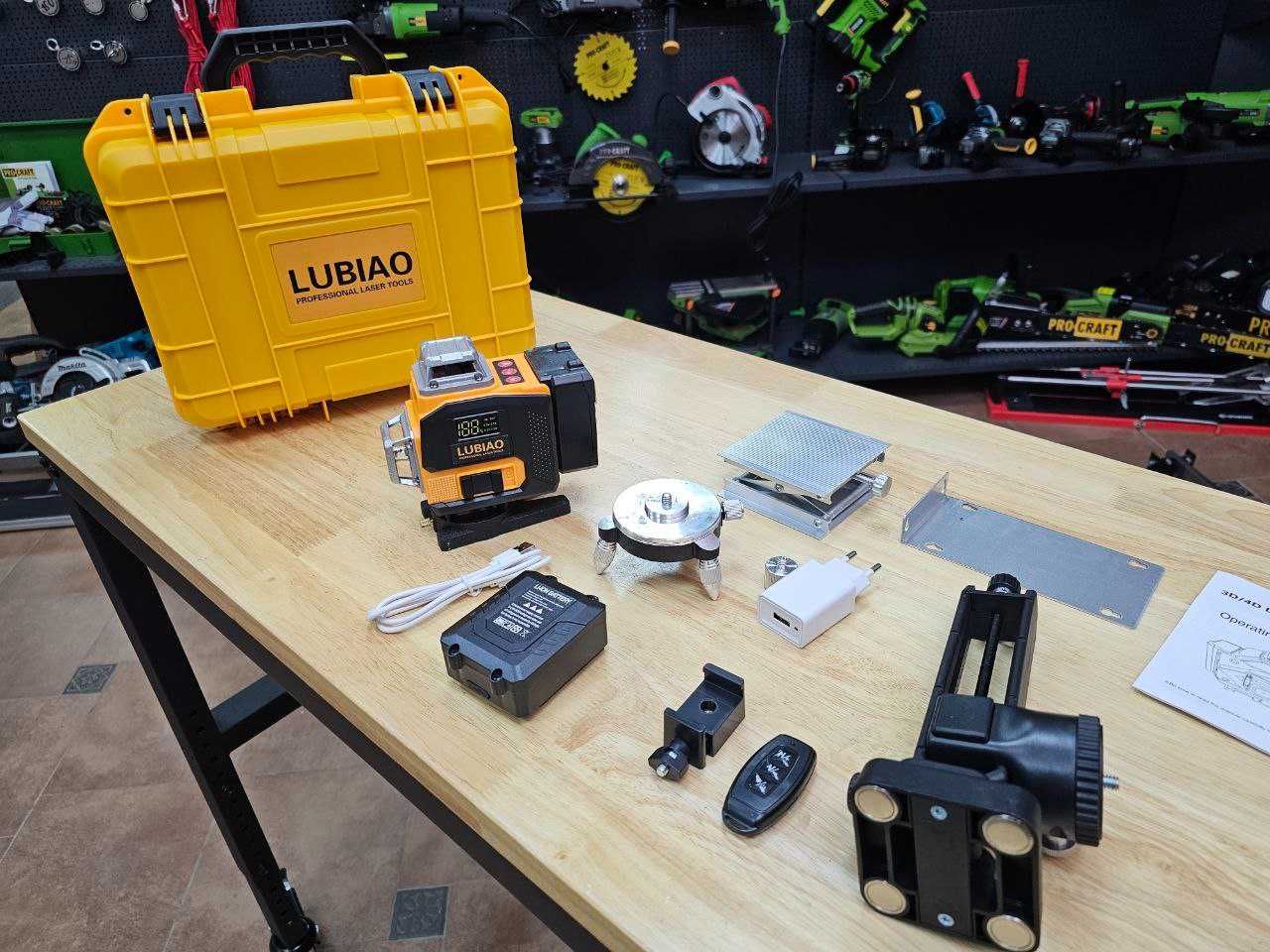 Лазерний рівень Lubiao Т-7 з кейсом,з магнітним кріпленням, платформою