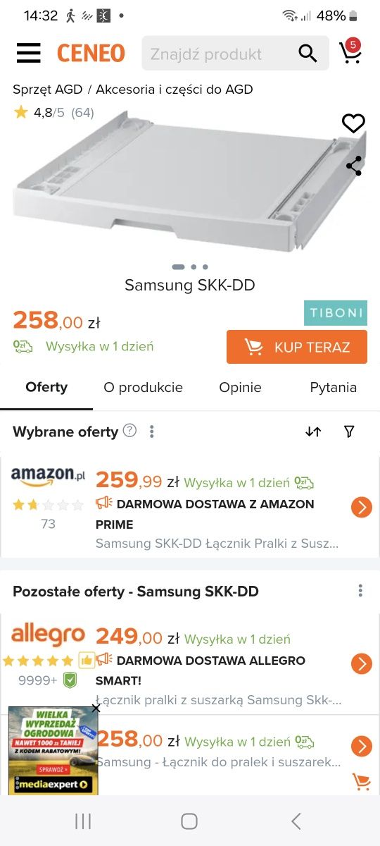Łącznik do pralki I suszarki