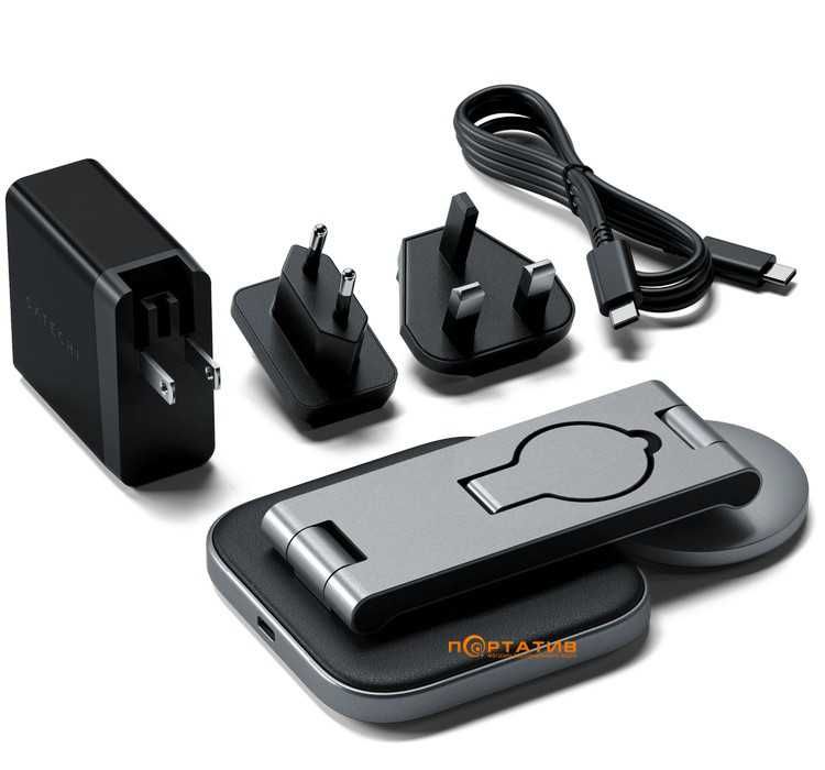 Бездротовий зарядний пристрій Satechi 3in1 Qi2 Wireless Charging Stand