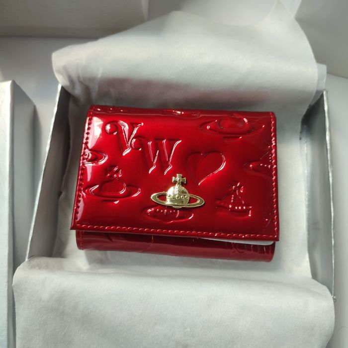 Оригінальний  Гаманець Vivienne Westwood Шкіряний Червоний Лакований