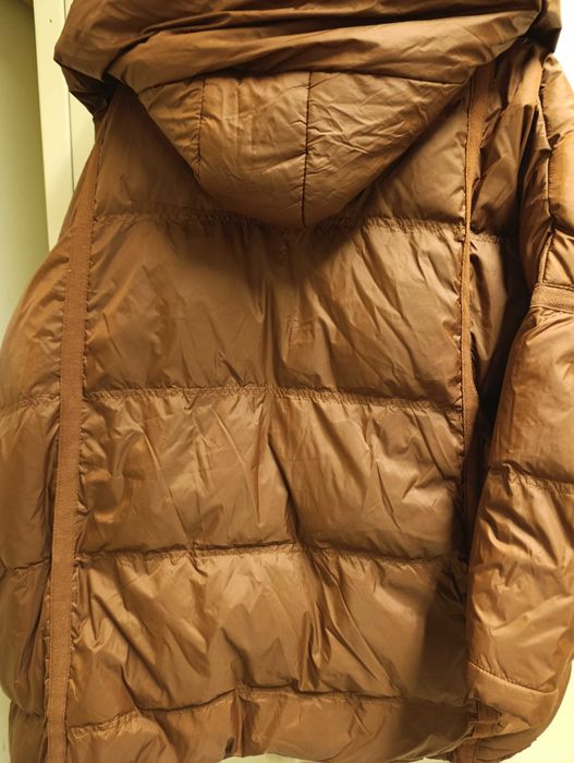 Kurtka damska brąz ceglasty, kaczy puch, r. Oversize, z metki M